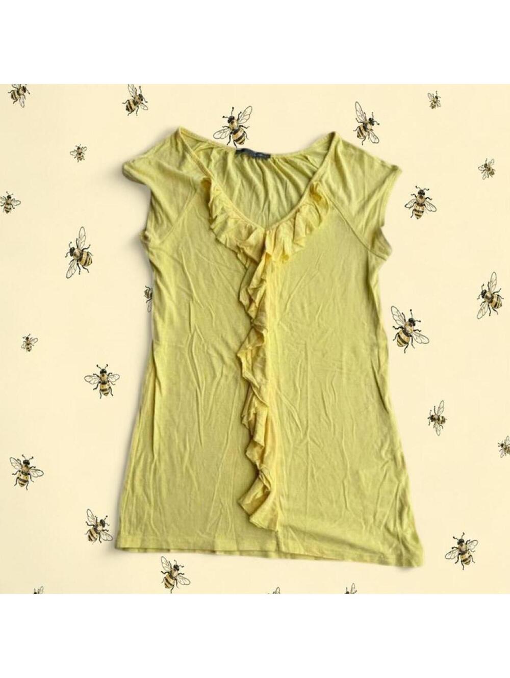 Smartset yellow ruffle top